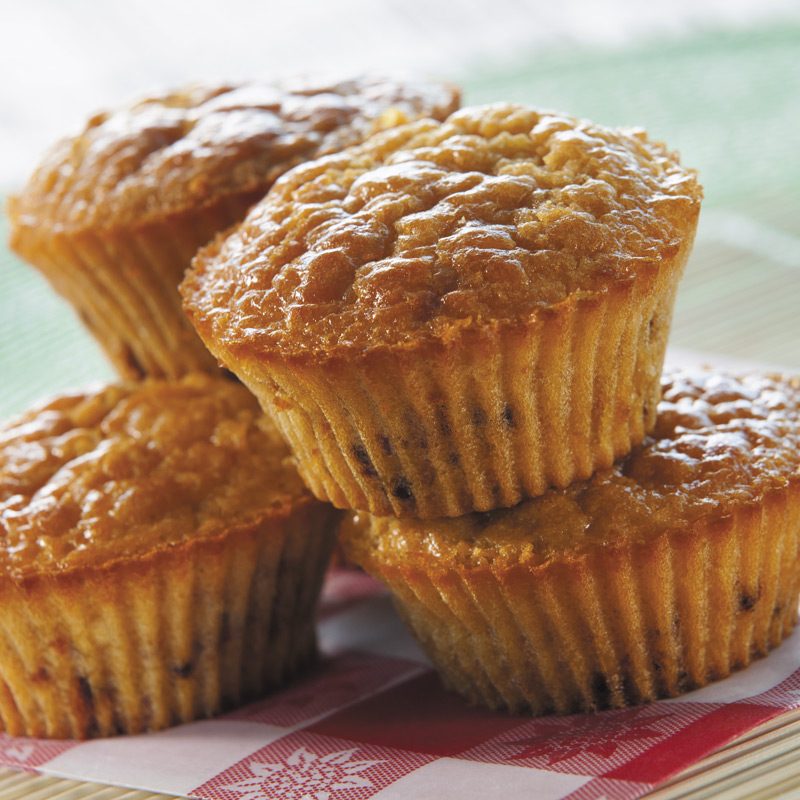 Receta de Muffins con harina de maíz y tocineta