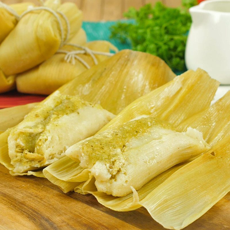 Receta de tamales verdes con harina de maiz