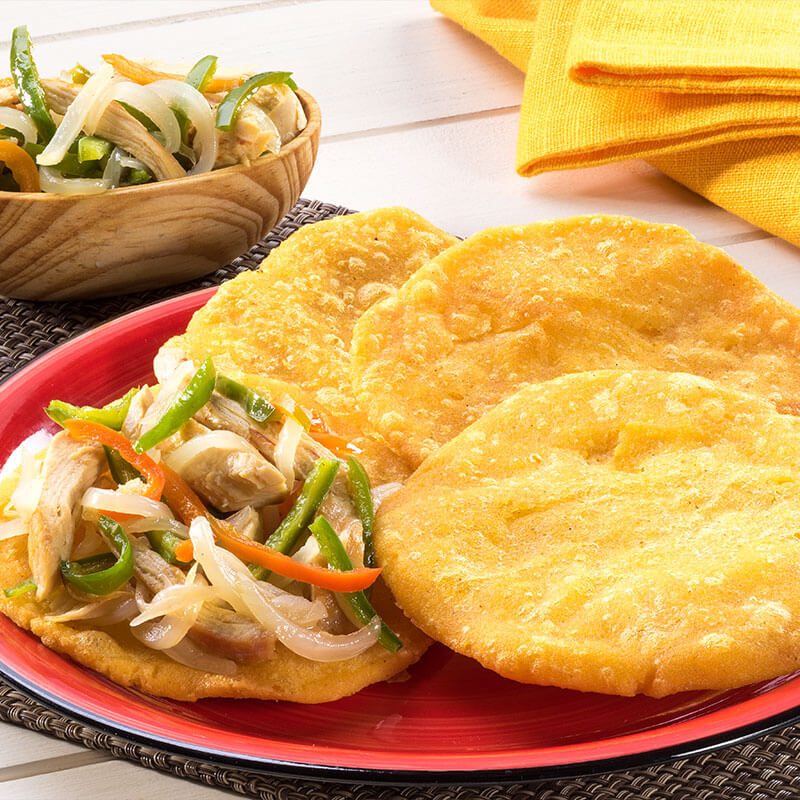 Receta de tortos de maiz con vegetales y pollo